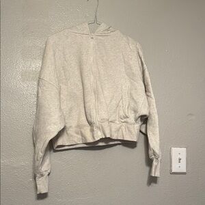 Cream Zip-Up Hoodie